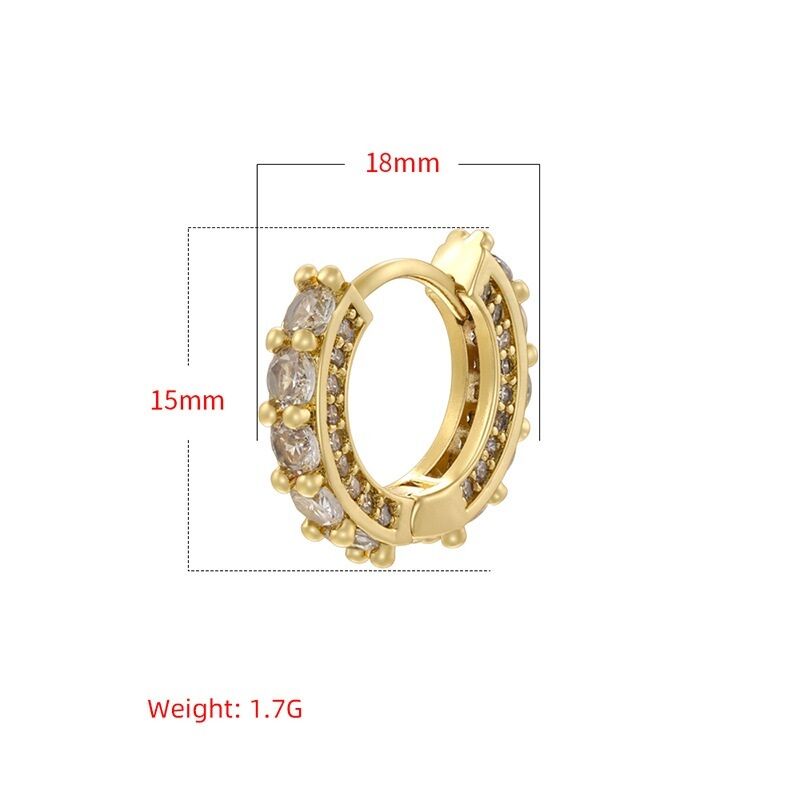Quality Trendy 14K Gold Plated Brass Huggie Earring with Colorful Zircon Minimalist Jewelry Hoop Earrings Perfect for Daily Wear Gift factory