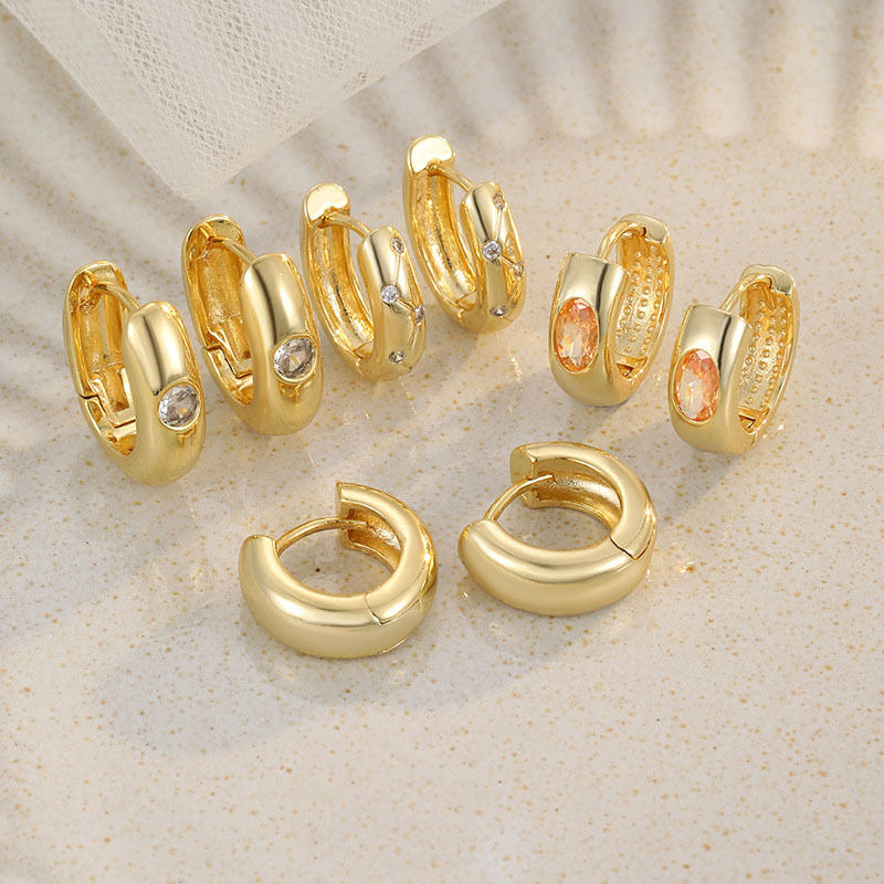 Quality Wholesale Fashion Geometric Water Drop Earrings for Women 14KGold Silver Plated Hoop Earrings Daily Jewelry Huggie Earrings factory