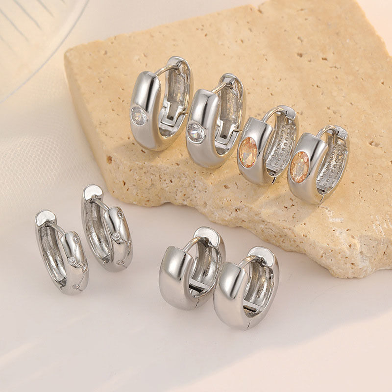 Quality Wholesale Fashion Geometric Water Drop Earrings for Women 14KGold Silver Plated Hoop Earrings Daily Jewelry Huggie Earrings factory