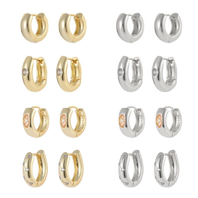 Quality Wholesale Fashion Geometric Water Drop Earrings for Women 14KGold Silver Plated Hoop Earrings Daily Jewelry Huggie Earrings factory