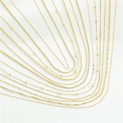 quality Factory Wholesale 14k Gold Plated  Necklace Bracelet Oshaped Twist Box Chain Pendant for Diy Jewelry Accessories Making factory