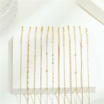 quality Factory Wholesale 14k Gold Plated  Necklace Bracelet Oshaped Twist Box Chain Pendant for Diy Jewelry Accessories Making factory