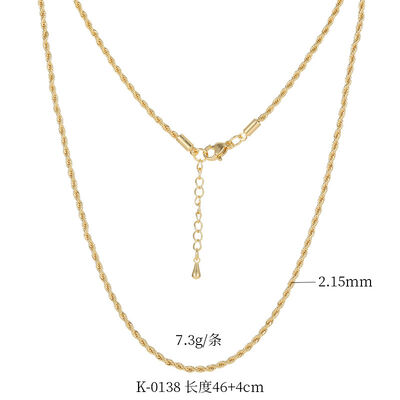 quality Factory Wholesale 14k Gold Plated  Necklace Bracelet Oshaped Twist Box Chain Pendant for Diy Jewelry Accessories Making factory
