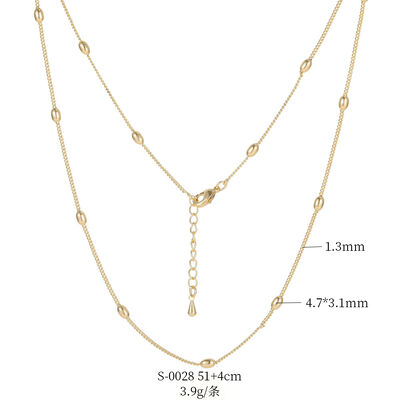 quality Factory Wholesale 14k Gold Plated  Necklace Bracelet Oshaped Twist Box Chain Pendant for Diy Jewelry Accessories Making factory