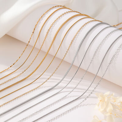 quality Stainless Steel 18k Gold Plated Necklace Silver Necklace Chopin Starry Sky Clavicle Box Chain Pendant for Diy Jewelry Making factory