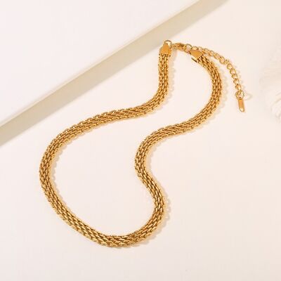 quality Wholesale Fashion New Products Unique Design Snake Skin Pattern Stainless Steel Necklace PVD 14K Jewelry Necklace factory