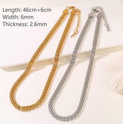 quality Wholesale Fashion New Products Unique Design Snake Skin Pattern Stainless Steel Necklace PVD 14K Jewelry Necklace factory