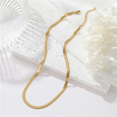 quality Hot Selling Stainless Steel Chain Vacuum Plated Snake Bone Necklace  Fashionable Necklace Stackable Necklace for Men and Women factory