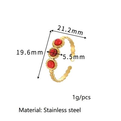 quality 18k Gold Stainless Steel Turquoise Ring Understated Luxury Fashionable Versatile Open Ring Bracelet for Women factory