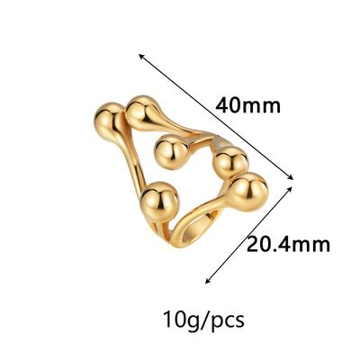 quality Fashion New 18K Gold Plated Stainless Steel Open Ring With Adjustable Size and a High End Irregular Jewelry Rings factory