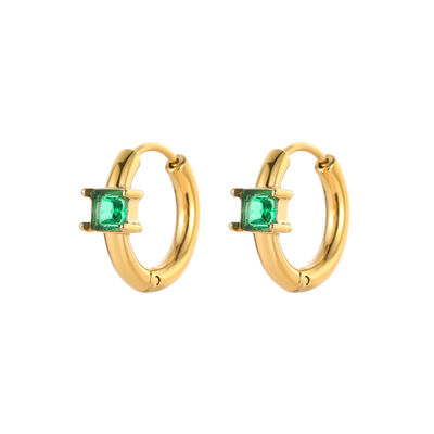 quality 18K Gold Fashion Zircon Huggie Earring New Luxury Niche Stainless Steel Women's Jewelry Hoop Earrings factory