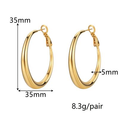 quality Fashion European and American Style Stainless Steel Hoop Earrings 18K PVD Plated Large Hoop Earrings for Women's Birthday Party factory