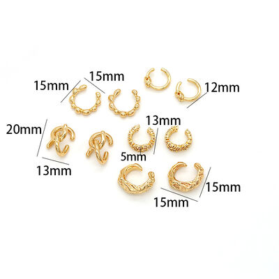 quality Multi Design 14K Gold Plated Ear Cuff Earrings factory