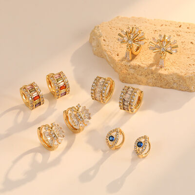 quality Multi Shape 14K Gold Plated Sow Shape Evil Eye Ear Buckles Earrings Jewelries for Jewelry Earrings factory