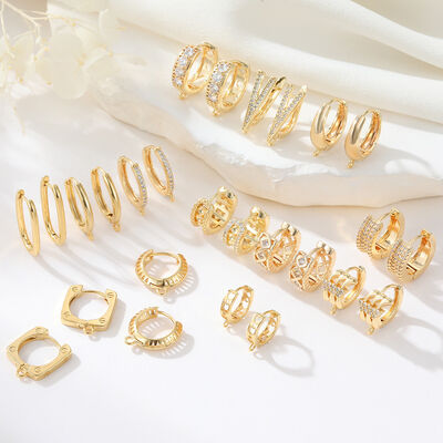 quality Wholesale Fashion U Shape Geometric Ear Studs 14K Zircon Earrings DIY Hoop Earrings Women's Earrings Accessories factory