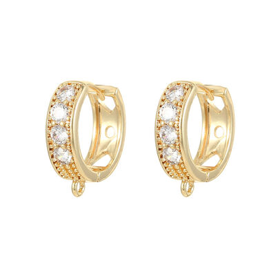 quality Wholesale Fashion U Shape Geometric Ear Studs 14K Zircon Earrings DIY Hoop Earrings Women's Earrings Accessories factory