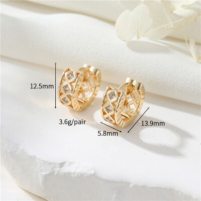quality Wholesale Fashion U Shape Geometric Ear Studs 14K Zircon Earrings DIY Hoop Earrings Women's Earrings Accessories factory