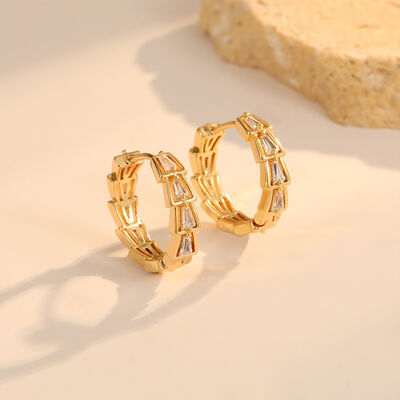 quality High Quality Gold Plated Brass Earrings Colored Zircon Earrings Fashion Women's Earrings Jewelry Accessories factory