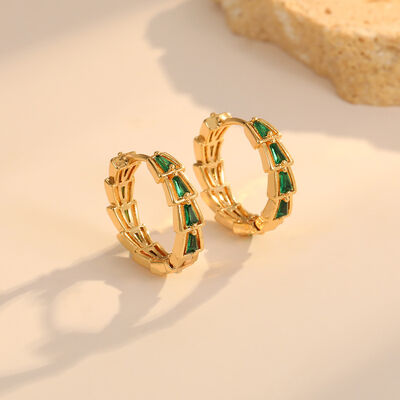 quality High Quality Gold Plated Brass Earrings Colored Zircon Earrings Fashion Women's Earrings Jewelry Accessories factory