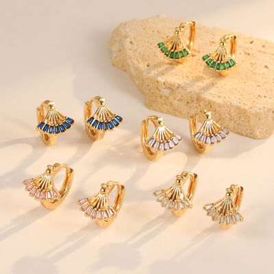quality 14K Gold Plated Brass 925 Silver Needle Hypoallergenic Women's Earrings Colorful Zircon Earrings Women's Earring Accessories factory