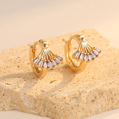 quality 14K Gold Plated Brass 925 Silver Needle Hypoallergenic Women's Earrings Colorful Zircon Earrings Women's Earring Accessories factory