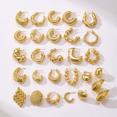 quality Popular Geometry U-shaped 18K Gold Earrings Water Drop Studs Irregular Hollow Women Earring Wholesale factory