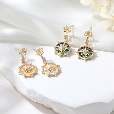 quality DIY Earring Accessories Star Pearl Earrings 14k Jewelry Empty Holder Silver Needle Abalone Earrings factory