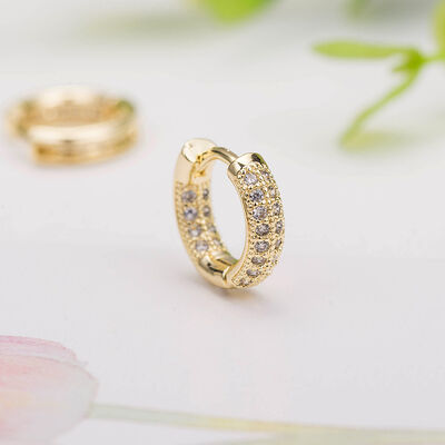 Quality Wholesale Customized Gold Plated Earrings Accessories Zircon Women's Earrings Jewelry Accessories Round Earrings factory