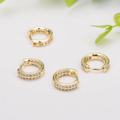 Quality Wholesale Customized Gold Plated Earrings Accessories Zircon Women's Earrings Jewelry Accessories Round Earrings factory