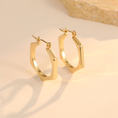 Quality Fashion Light Luxury Earring for Women Pentagonal Geometric  Shaped  Ear Hooks French Retro Gold Plated Earrings Wholesale factory
