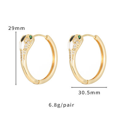quality Wholesale Jewelry Lovely Trendy Hoop Earring Fashion Snake Shape Round Design Hoop Loop Earrings for Women factory