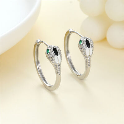 quality Wholesale Jewelry Lovely Trendy Hoop Earring Fashion Snake Shape Round Design Hoop Loop Earrings for Women factory