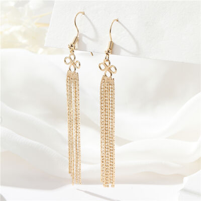 quality Korean Jewelry Hypoallergenic Classy Bow Pearl Bead Chain Tassel Drop Dangle Earrings Women Wholesale factory