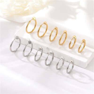 quality Wholesale Fashion Gold Plated Stainless Steel Spring Ear Clips No Piercings Required Premium Look Suitable for Both Men Women factory