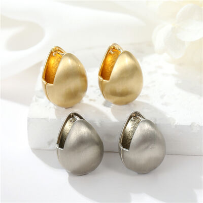 quality Korean Style Fashion Design Brushed Effect Hoop Earrings High Quality Gold Silver Plating for Women factory
