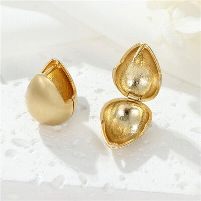 quality Korean Style Fashion Design Brushed Effect Hoop Earrings High Quality Gold Silver Plating for Women factory