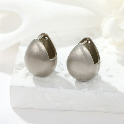 quality Korean Style Fashion Design Brushed Effect Hoop Earrings High Quality Gold Silver Plating for Women factory