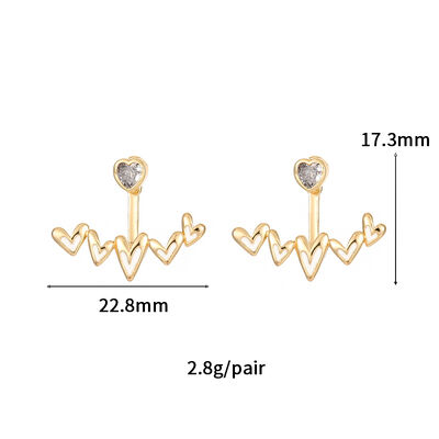 quality Brass 2025 New Love Earrings Heartbeat Frequency Wave Earrings Hypoallergenicity  CZ Women ECG Earrings factory