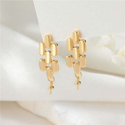 quality 14K Gold Plated Fashion Jewelry Earrings Accessories Round Heart Shape Earrings DIY Women's Hand Shape Earrings factory