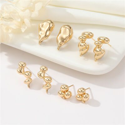 Quality New 925 Silver Needle Earrings Accessories Irregular Earrings Gold-Plated Earrings Studs DIY With Hanging Ear Pin factory