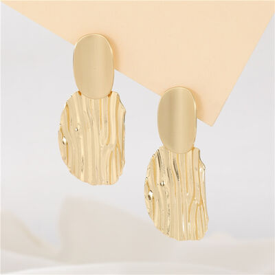 quality Fashion Gold Plated Brass Stylish Women's Earrings Wave Potato Chip Shape Silver Post Hypoallergenic Studs Earring factory
