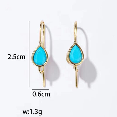 quality Wholesale Jewelry Earrings Accessories 14K Gold Plated Water Drop Ear Hooks Zircon Ear Hooks DIY Strap Earrings factory