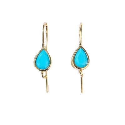 quality Wholesale Jewelry Earrings Accessories 14K Gold Plated Water Drop Ear Hooks Zircon Ear Hooks DIY Strap Earrings factory