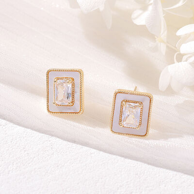 quality Summer Fashion Jewelry 14K Gold Plated Enamel White Flower Stud Daisy Flower Korean Drop Earrings Jewelry factory