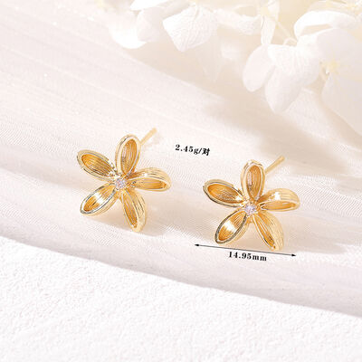 quality Summer Fashion Jewelry 14K Gold Plated Enamel White Flower Stud Daisy Flower Korean Drop Earrings Jewelry factory