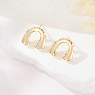 quality Wholesale 14K Gold Plated Round Zircon Stud Earring Fashion Pearl for Women 925 Silver Needles Earrings DIY Jewelry Accessories factory