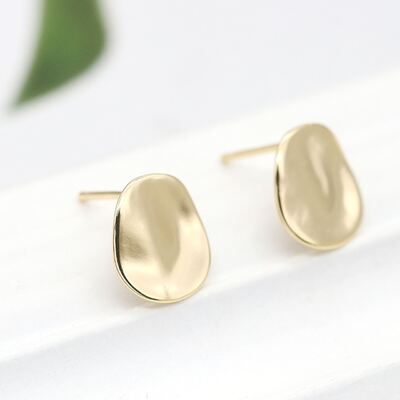quality Wholesale Diy Earring Accessories Fashion Hypoallergenic 925 Silver Needle Disc Earrings Glossy Women's Earrings factory