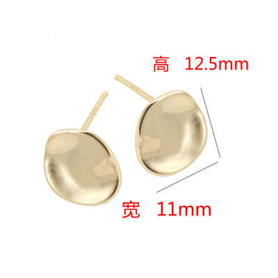 quality Wholesale Diy Earring Accessories Fashion Hypoallergenic 925 Silver Needle Disc Earrings Glossy Women's Earrings factory