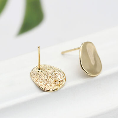 quality Wholesale Diy Earring Accessories Fashion Hypoallergenic 925 Silver Needle Disc Earrings Glossy Women's Earrings factory
