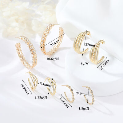 quality Hot Selling Fashion Gold Plated 925 Silver Needle Hypoallergenic Earrings Zircon Earrings Braided Teng Rattan Earrings for Women factory